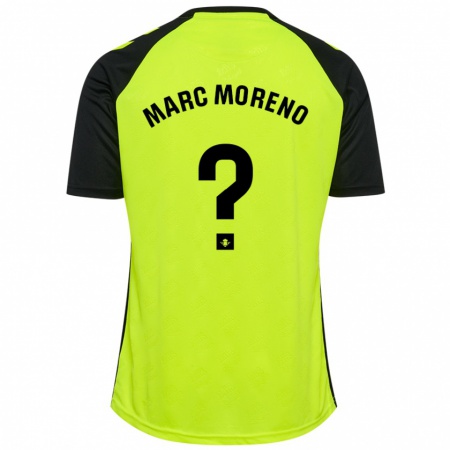 Kandiny Bambino Maglia Marc Moreno #0 Giallo Fluorescente Nero Kit Gara Away 2024/25 Maglietta