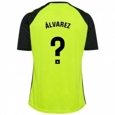 Kandiny Kinderen Daniel Álvarez #0 Fluorescerend Geel Zwart Uitshirt Uittenue 2024/25 T-Shirt