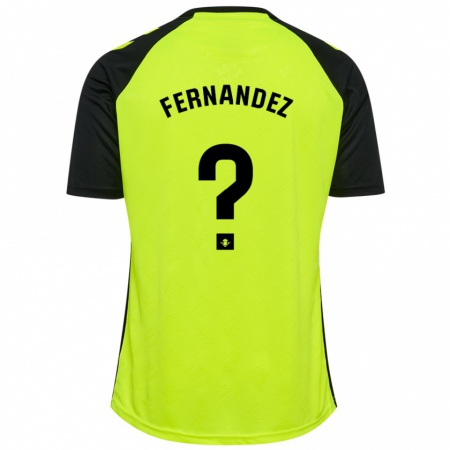 Kandiny Kinderen Nicolás Fernández #0 Fluorescerend Geel Zwart Uitshirt Uittenue 2024/25 T-Shirt