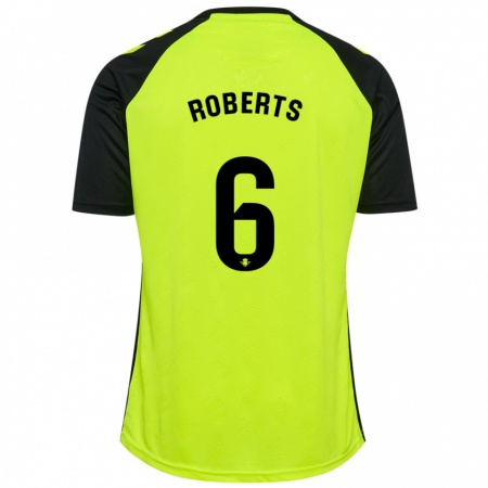 Kandiny Kinderen Rhiannon Roberts #6 Fluorescerend Geel Zwart Uitshirt Uittenue 2024/25 T-Shirt