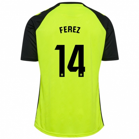 Kandiny Kinderen Carolina Férez #14 Fluorescerend Geel Zwart Uitshirt Uittenue 2024/25 T-Shirt