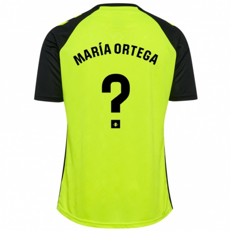 Kandiny Kinderen José María Ortega #0 Fluorescerend Geel Zwart Uitshirt Uittenue 2024/25 T-Shirt