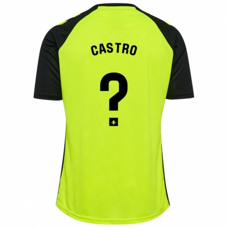 Kandiny Kinderen Baldu Castro #0 Fluorescerend Geel Zwart Uitshirt Uittenue 2024/25 T-Shirt