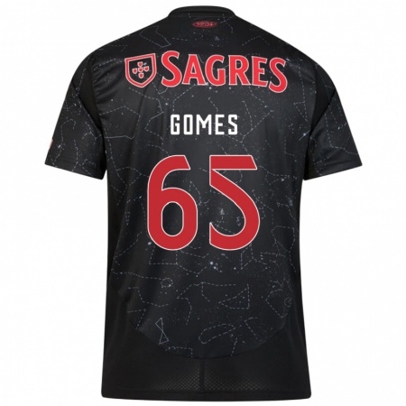 Kandiny Kinderen André Gomes #65 Zwart Rood Uitshirt Uittenue 2024/25 T-Shirt