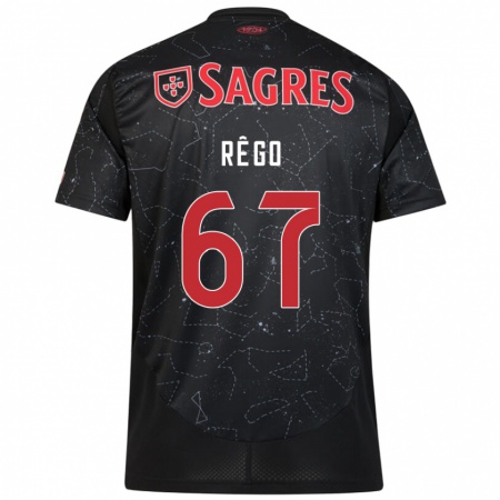 Kandiny Kinderen Rodrigo Rêgo #67 Zwart Rood Uitshirt Uittenue 2024/25 T-Shirt