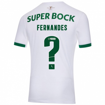 Kandiny Bambino Maglia Santiago Fernandes #0 Bianco Verde Kit Gara Away 2024/25 Maglietta