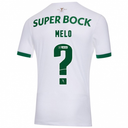 Kandiny Bambino Maglia Rafael Melo #0 Bianco Verde Kit Gara Away 2024/25 Maglietta