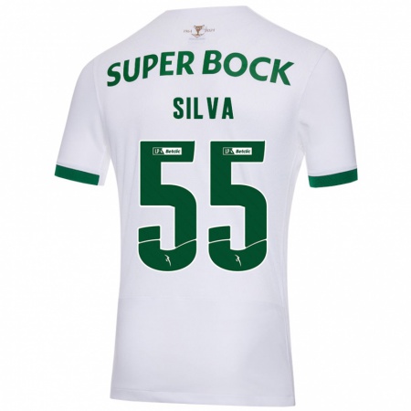 Kandiny Kinderen José Silva #55 Wit Groen Uitshirt Uittenue 2024/25 T-Shirt