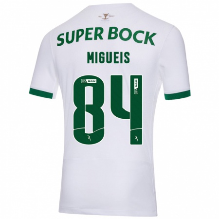 Kandiny Kinderen Pedro Miguéis #84 Wit Groen Uitshirt Uittenue 2024/25 T-Shirt