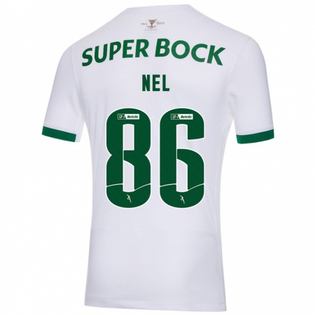 Kandiny Kinderen Rafael Nel #86 Wit Groen Uitshirt Uittenue 2024/25 T-Shirt