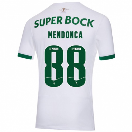 Kandiny Kinderen Manuel Mendonça #88 Wit Groen Uitshirt Uittenue 2024/25 T-Shirt