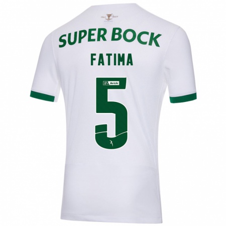 Kandiny Kinderen Francisca Fatima Aquino Dutra #5 Wit Groen Uitshirt Uittenue 2024/25 T-Shirt