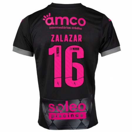 Kandiny Kinderen Rodrigo Zalazar #16 Zwart Roze Uitshirt Uittenue 2024/25 T-Shirt