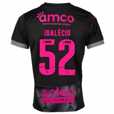 Kandiny Bambino Maglia Idalécio #52 Nero Rosa Kit Gara Away 2024/25 Maglietta