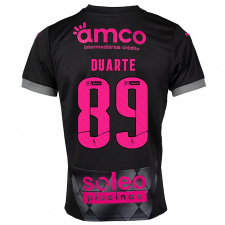 Kandiny Kinderen Afonso Duarte #89 Zwart Roze Uitshirt Uittenue 2024/25 T-Shirt