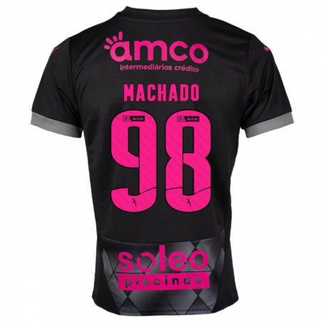 Kandiny Kinderen Gonçalo Machado #98 Zwart Roze Uitshirt Uittenue 2024/25 T-Shirt