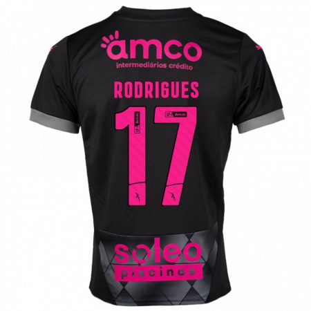 Kandiny Kinderen Tânia Rodrigues #17 Zwart Roze Uitshirt Uittenue 2024/25 T-Shirt