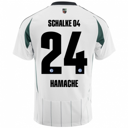 Kandiny Kinderen Ilyes Hamache #24 Wit Groen Uitshirt Uittenue 2024/25 T-Shirt