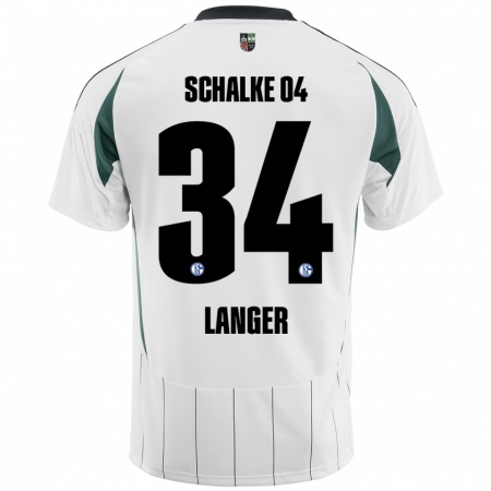 Kandiny Kinderen Michael Langer #34 Wit Groen Uitshirt Uittenue 2024/25 T-Shirt