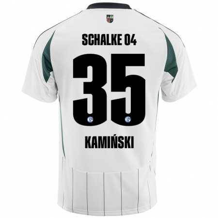 Kandiny Kinderen Marcin Kaminski #35 Wit Groen Uitshirt Uittenue 2024/25 T-Shirt