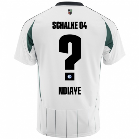 Kandiny Kinderen Jean-Paul Ndiaye #0 Wit Groen Uitshirt Uittenue 2024/25 T-Shirt