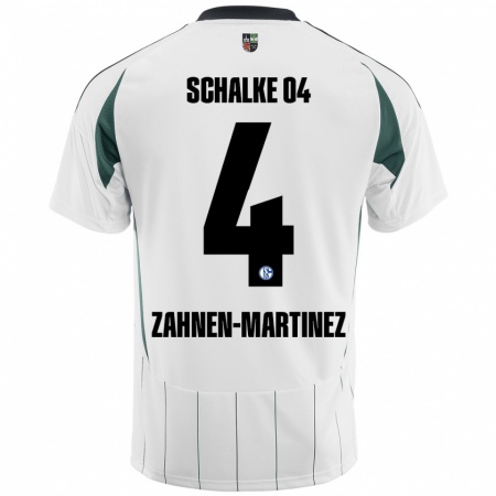 Kandiny Kinderen Pablo Zahnen-Martinez #4 Wit Groen Uitshirt Uittenue 2024/25 T-Shirt