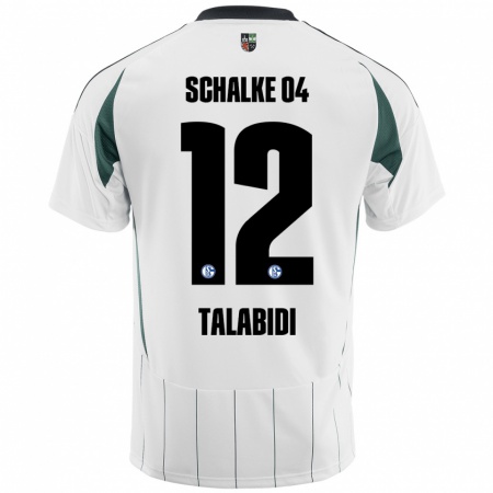 Kandiny Kinderen Malik Talabidi #12 Wit Groen Uitshirt Uittenue 2024/25 T-Shirt