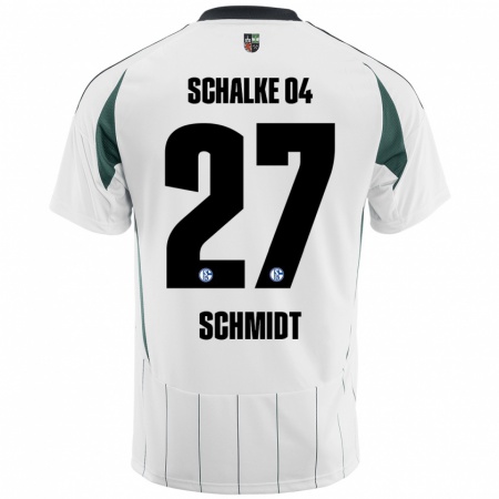 Kandiny Kinderen Tim Schmidt #27 Wit Groen Uitshirt Uittenue 2024/25 T-Shirt