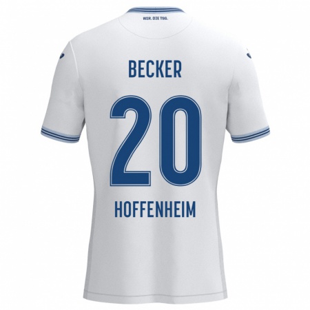 Kandiny Kinderen Finn Ole Becker #20 Wit Blauw Uitshirt Uittenue 2024/25 T-Shirt