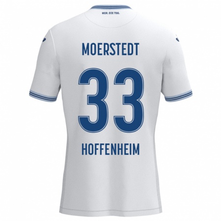 Kandiny Kinderen Max Moerstedt #33 Wit Blauw Uitshirt Uittenue 2024/25 T-Shirt