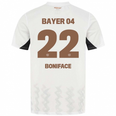 Kandiny Kinder Victor Boniface #22 Weiß Schwarz Auswärtstrikot Trikot 2024/25 T-Shirt Österreich