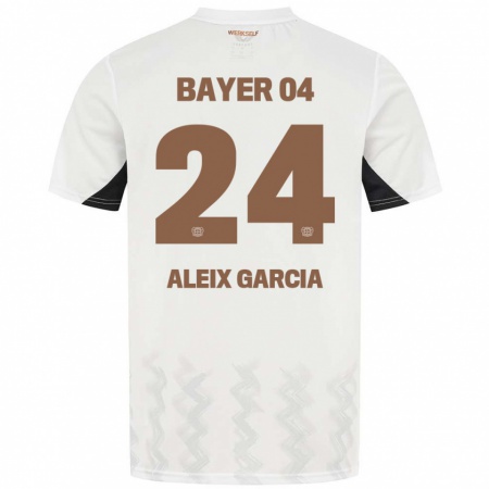 Kandiny Kinderen Aleix García #24 Wit Zwart Uitshirt Uittenue 2024/25 T-Shirt