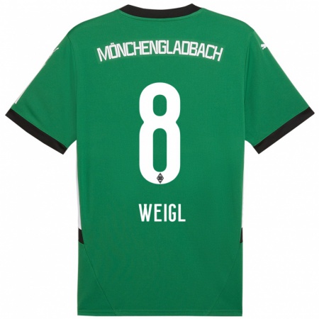 Kandiny Kinderen Julian Weigl #8 Groen Wit Uitshirt Uittenue 2024/25 T-Shirt