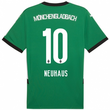 Kandiny Bambino Maglia Florian Neuhaus #10 Verde Bianco Kit Gara Away 2024/25 Maglietta