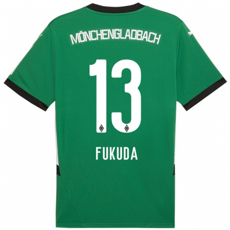 Kandiny Kinderen Shio Fukuda #13 Groen Wit Uitshirt Uittenue 2024/25 T-Shirt