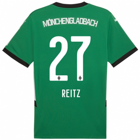 Kandiny Kinderen Rocco Reitz #27 Groen Wit Uitshirt Uittenue 2024/25 T-Shirt