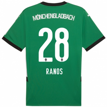 Kandiny Kinderen Grant-Leon Ranos #28 Groen Wit Uitshirt Uittenue 2024/25 T-Shirt