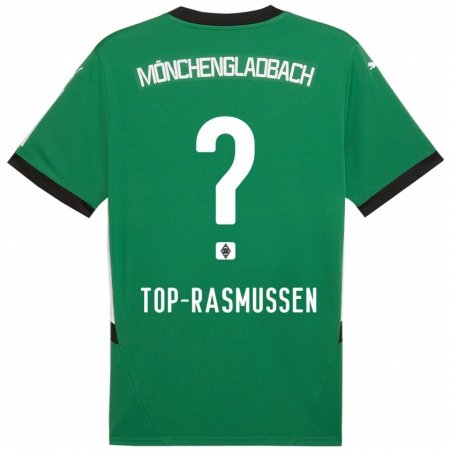 Kandiny Kinderen Tristan Top-Rasmussen #0 Groen Wit Uitshirt Uittenue 2024/25 T-Shirt