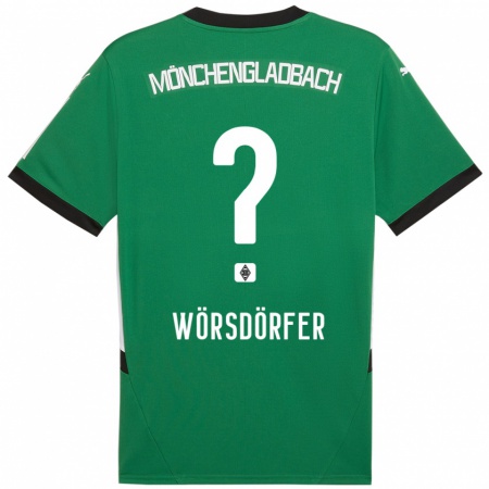 Kandiny Kinderen Len Wörsdörfer #0 Groen Wit Uitshirt Uittenue 2024/25 T-Shirt