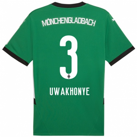 Kandiny Kinderen Joshua Uwakhonye #3 Groen Wit Uitshirt Uittenue 2024/25 T-Shirt