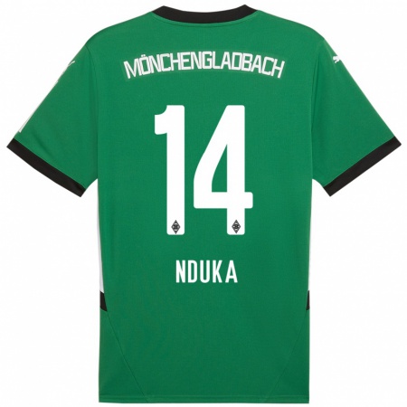 Kandiny Kinderen Michael Nduka #14 Groen Wit Uitshirt Uittenue 2024/25 T-Shirt