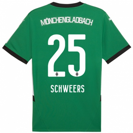 Kandiny Kinderen Lion Schweers #25 Groen Wit Uitshirt Uittenue 2024/25 T-Shirt