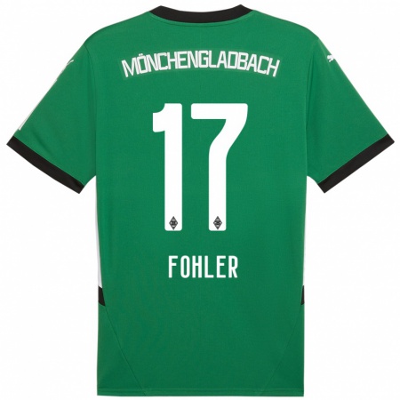 Kandiny Bambino Maglia Selma Fohler #17 Verde Bianco Kit Gara Away 2024/25 Maglietta