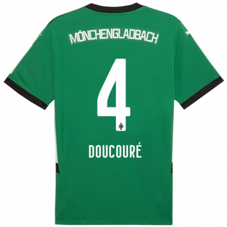 Kandiny Kinderen Mamadou Doucouré #4 Groen Wit Uitshirt Uittenue 2024/25 T-Shirt