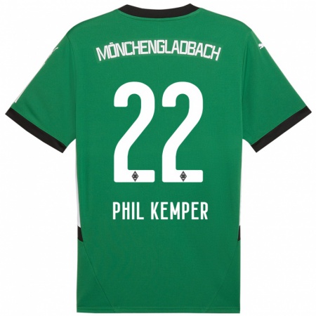 Kandiny Kinderen Phil Kemper #22 Groen Wit Uitshirt Uittenue 2024/25 T-Shirt