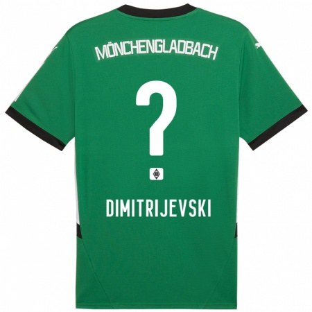 Kandiny Kinderen Maximilian Dimitrijevski #0 Groen Wit Uitshirt Uittenue 2024/25 T-Shirt