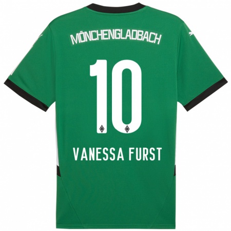 Kandiny Bambino Maglia Vanessa Fürst #10 Verde Bianco Kit Gara Away 2024/25 Maglietta