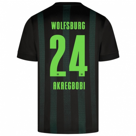 Kandiny Kinderen Jonathan Akaegbobi #24 Donkergroen Uitshirt Uittenue 2024/25 T-Shirt