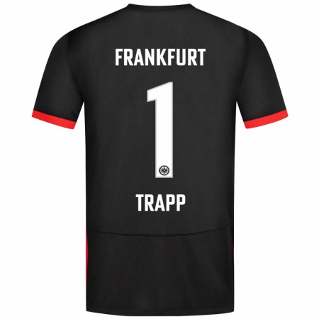 Kandiny Kinderen Kevin Trapp #1 Zwart Uitshirt Uittenue 2024/25 T-Shirt