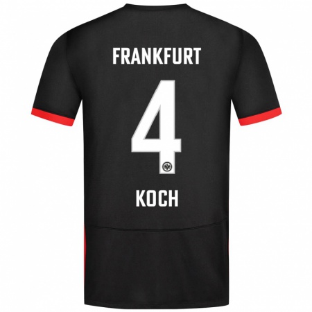 Kandiny Kinder Robin Koch #4 Schwarz Auswärtstrikot Trikot 2024/25 T-Shirt Österreich